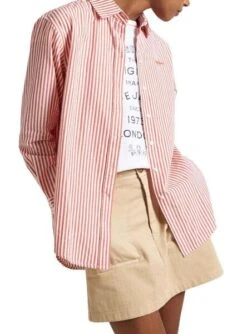 Chemise Pepe Jeans Bryce Rayures Rouge Pour Femme