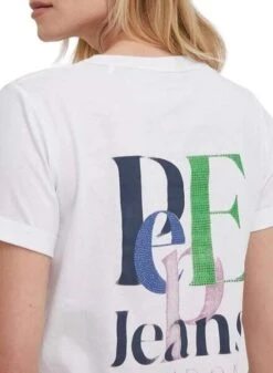T-shirt Pepe Jeans Jazzy Blanc Pour Femme -Jolie Boutique gallery M163158 ez4VRgX5