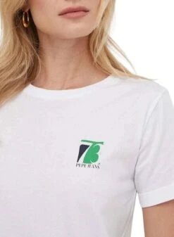 T-shirt Pepe Jeans Jazzy Blanc Pour Femme -Jolie Boutique gallery M163158 sE9rWLcm
