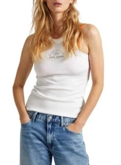 T-shirt Pepe Jeans Kate Blanc Pour Femme.