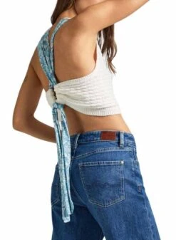 Top Pepe Jeans Gaia Blanco Pour Femme -Jolie Boutique gallery M163193 IRCiC3YS