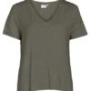 Camiseta Vila Vinoella V-Neck Verde Pour Femme