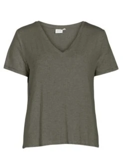 Camiseta Vila Vinoella V-Neck Verde Pour Femme