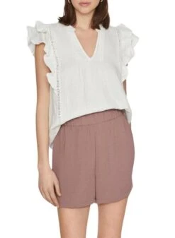 Top Vila Tovan Blanco Pour Femme