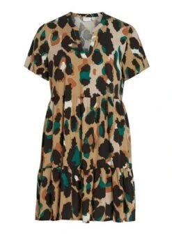 Robe Vila Vipaya V-Neck Beige Pour Femme -Jolie Boutique gallery M163578 hxwBWCXm