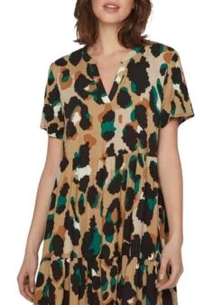 Robe Vila Vipaya V-Neck Beige Pour Femme -Jolie Boutique gallery M163578 oIhUx5io