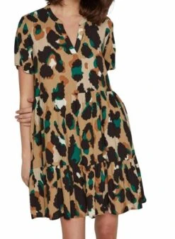 Robe Vila Vipaya V-Neck Beige Pour Femme -Jolie Boutique gallery M163578 rwp3Dqrj