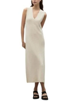 Robe Ecoalf Cercis Beige Pour Femme