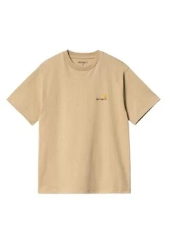 Camiseta Carhartt American Script Beige Pour Femme.