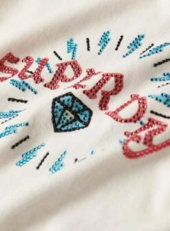 T-shirt Superdry Tattoo Blanc Pour Femme -Jolie Boutique gallery M164819 6SKQ48lM