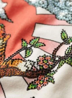 T-shirt Superdry Tatto Rhinostone Blanc Pour Femme -Jolie Boutique gallery M164828 X9p579Yf