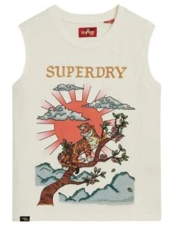 T-shirt Superdry Tatto Rhinostone Blanc Pour Femme -Jolie Boutique gallery M164828 nZbnM07n