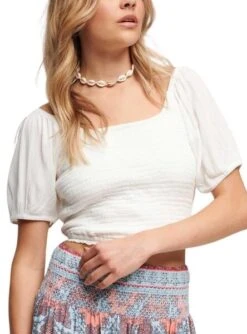 Top Superdry Off Blanc Pour Femme -Jolie Boutique gallery M164829 2