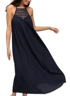 Robe Longue Superdry Marine Pour Femme.