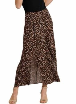 Jupe Naf Naf Print Marron Pour Femme