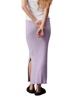 Jupe Calvin Klein Jeans Woven Label Violette Pour Femme -Jolie Boutique gallery M166041 MPBvdXil